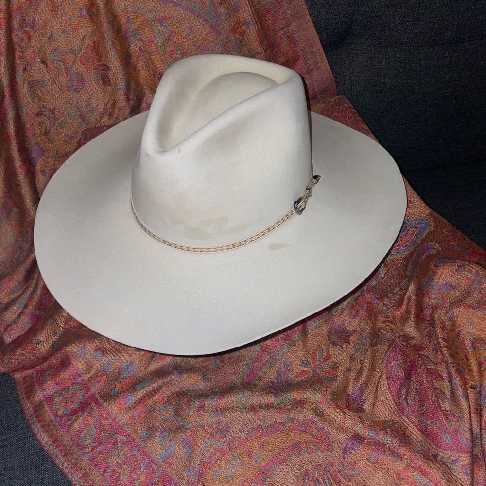 Resistol Vintage Cowboy Hat Pure 4x Beaver Fur Felt Long Oval Ranch Tan Sz 7 L